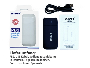 Xtar PB2 - 2-Schacht handliche Li-Ion Akku Reiseladegerät & Powerbank